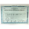 Image 1 : Netherlands. Royal Dutch Petroleum Co. 1984 Specimen ADR Stock Cert XF ABN