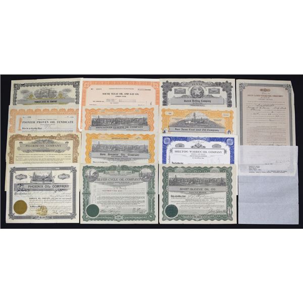 Oil and Gas Stock Certificates and Related Documents, ca. 1910s to 1960s.