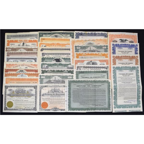 Oil Company Stock and Bond Assortment, ca. 1910s to 1940s.