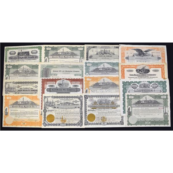 Texas & Regional Oil Company Stock Assortment, ca. 1910s to 1930s