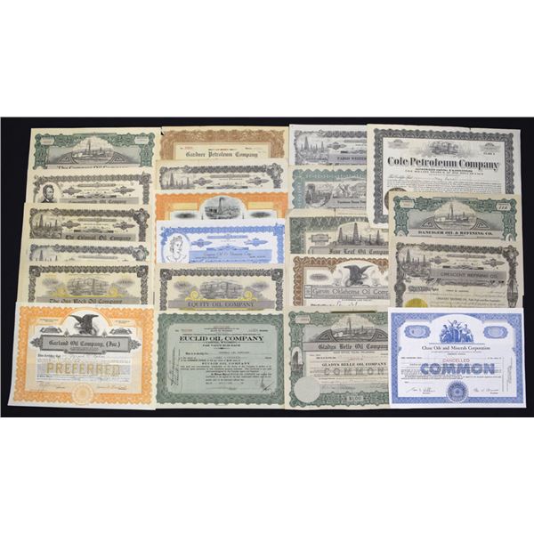 Various States. U.S. Oil and Petroleum Related Stock Assortment, ca. 1910s to 1950s.