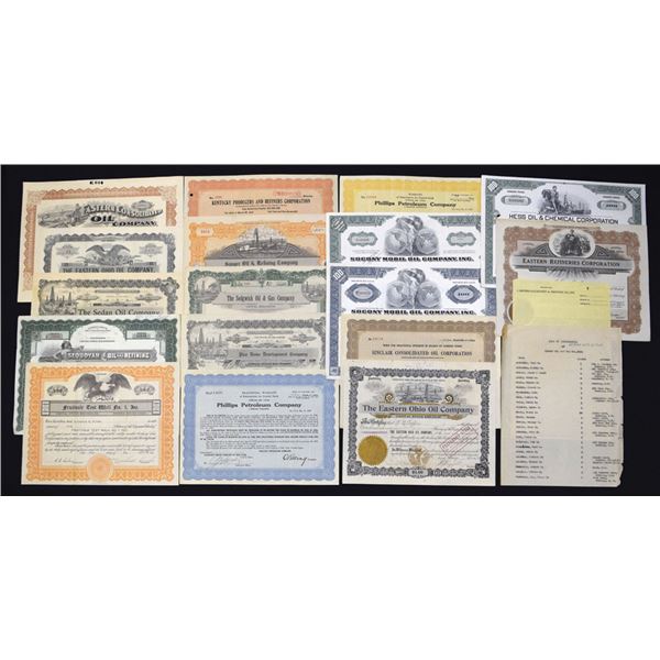 Various States. U.S. Oil Related Stock Certificates, ca. 1890s to 1970s.
