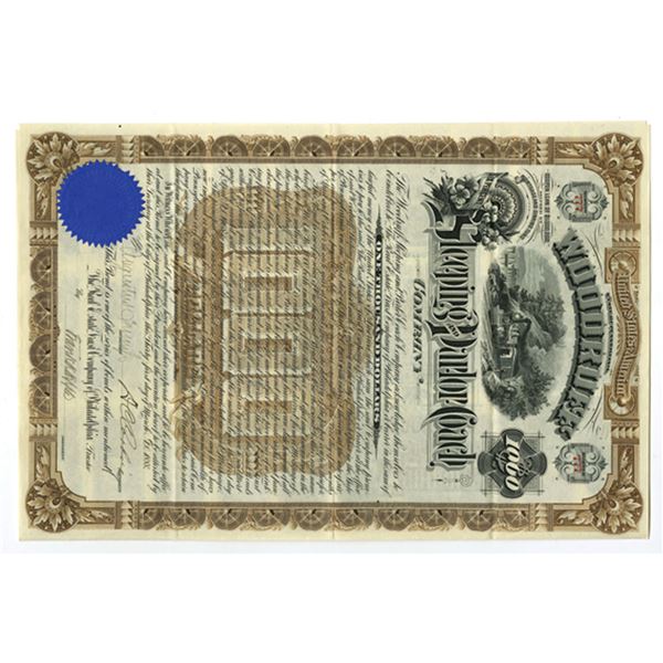PA. Woodruff Sleeping & Parlor Coach Co., 1888 $1,000 I/U Coupon Bond