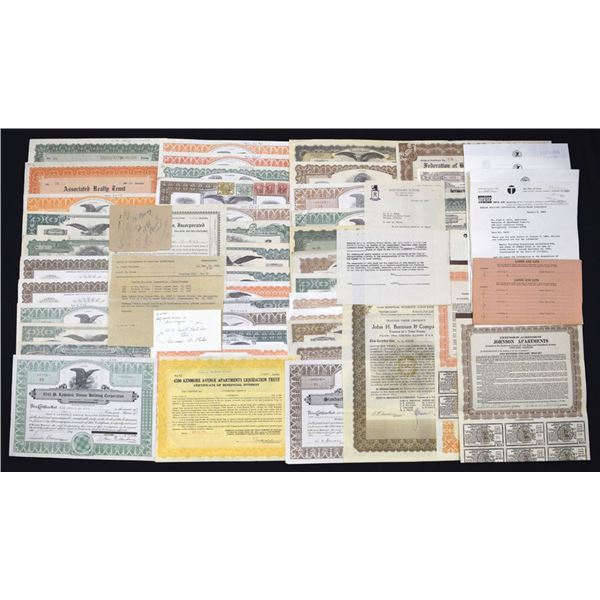 Real Estate, Apartment, and Building Corporation Stock Certificates and Documents, ca. 1920s to 1960