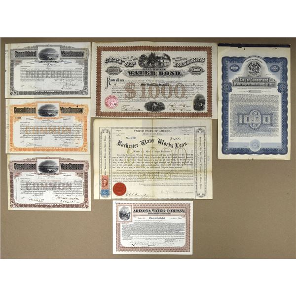 Water Company Related I/C Certificates, 1869 to 1922