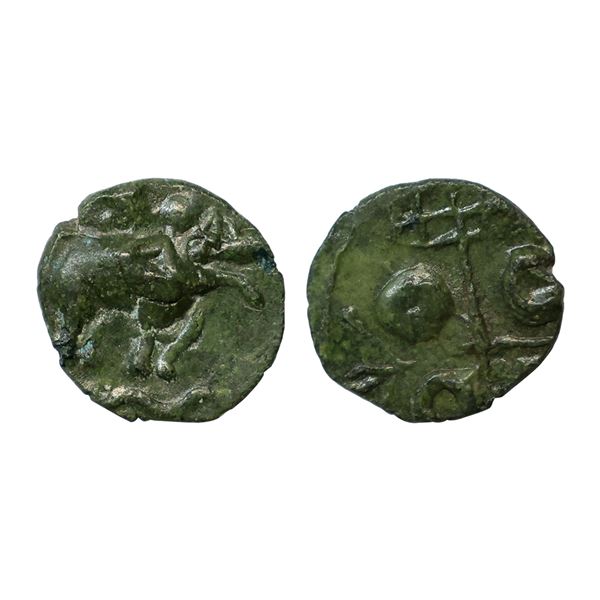 Ancient, Satavahana, Nasik Region, Siri Satakarani (1st Century BC), Potin Unit, 1.42 gms,