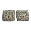Image 1 : Indo-Greeks, Diomedes (115-105 BC), Copper Square Unit, 7.40 gms