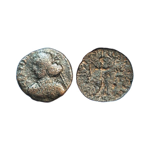 Indo-Parthian, Orthagnes (1 BC - 20/30 AD), Copper Tetradrachm, 6.67 gms