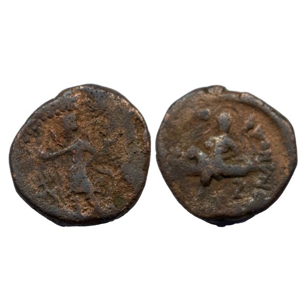 Kushanas, Huvishka (155-190 CE), Copper TetraDrachm, 15.31 gms,