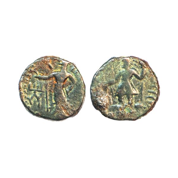 Ancient, Kushanas, Kanishka I (128-150 AD),, Copper Drachm, 4.23 gms