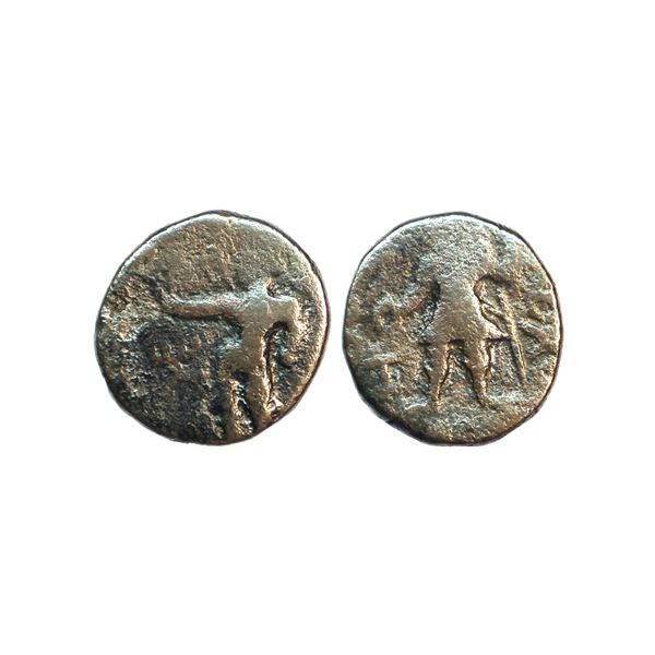 Ancient, Kushanas, Kanishka I (128-150 AD), Copper Drachm, 3.91 gms