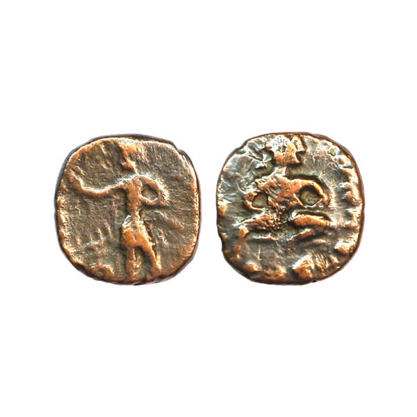 Ancient, Kushanas, Huvishka (155-190 CE), Copper Drachm, 6.63 gms