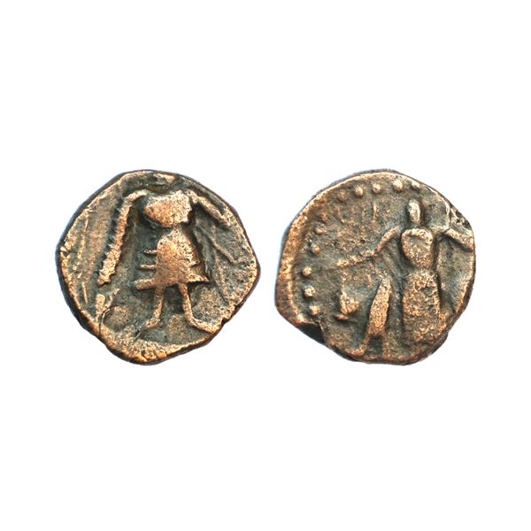 Ancient, Later Kushanas, Imitation of Vasudeva I ( late 2nd Century AD), Copper Drachm, 4.54 gms