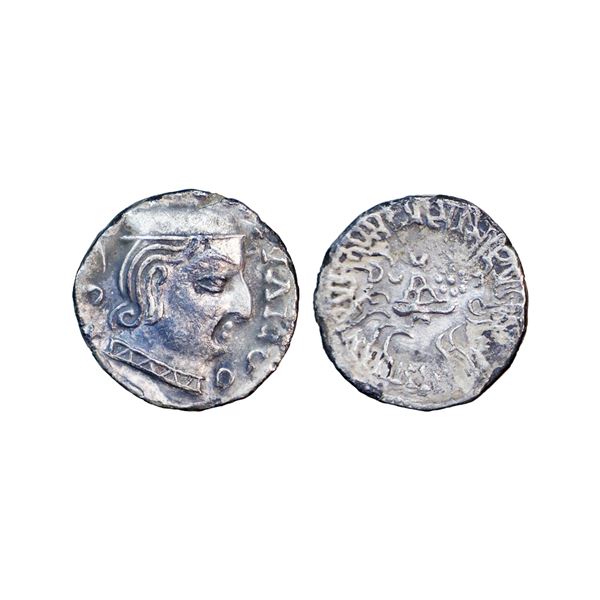 Ancient, Western Kshatraps, Damasena son of Rudrasimha I (222-238 AD), Silver Drachma, 1.90 gms