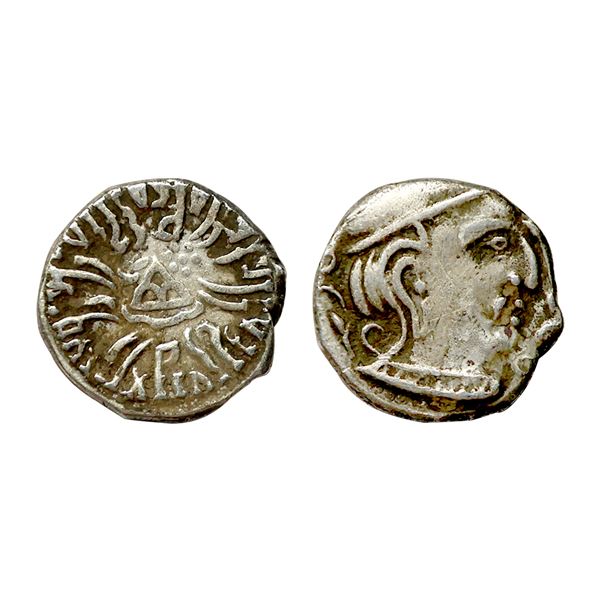 Ancient, Western Kshatrapas, Swami Rudrasena III (348-379 AD), Silver Dramma, 2.41 gms