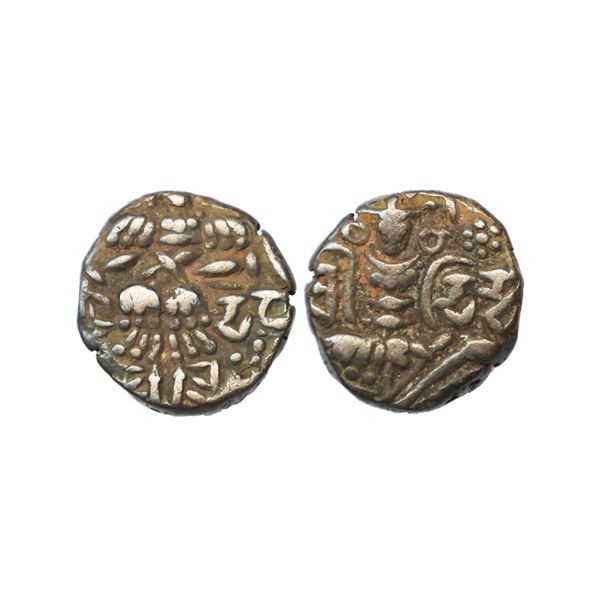 Hindu Rulers, Kashmir, Didda Rani (979-1003 AD), Copper Unit, 5.72 gms,