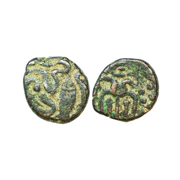 Medieval, Pandyas, Jatavarman Kulasekhara (1190-1216 AD) Copper Unit, 3.15 gms