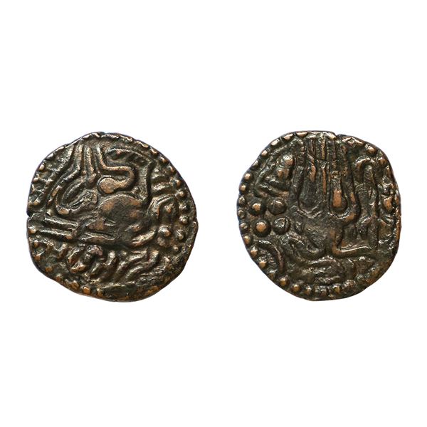 Chola Dynasty, Raja Raja Chola, Copper Unit, 4.01 gms