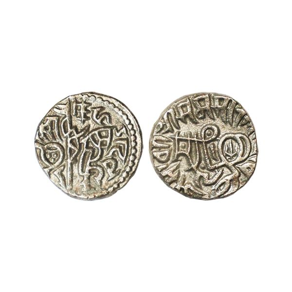 Tomaras of Delhi, Chahada Deva, (1172-91 AD), Bull and Horseman type, Billon Jital, 3.30Grms