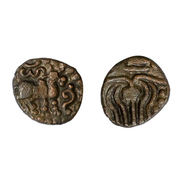 Hindu Medieval, Vijayanagara Empire, Sangama Dynasty, Harihararaya I, Copper Kasu, 3.18 gms