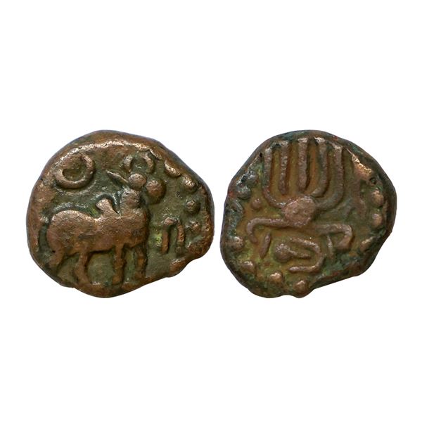 Hindu Medieval, Vijayanagara Empire, Sangama Dynasty, Harihararaya I, Copper Kasu, 3.36 gms