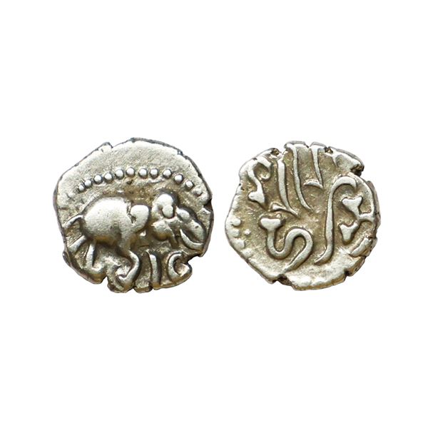 Hindu Medieval, Chalukyas of Gujarat, Ranahasti (10th-11th Century AD), Silver Dramma, 0.50 gms
