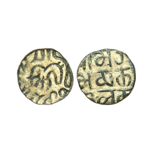Nasir al-Din Muhammad Qubacha (647-658, 1249-1259) Billon Jital, 3.59 gms