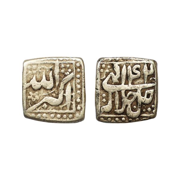 Mughal, Akbar, Silver Square ½ Rupee, 5.56g