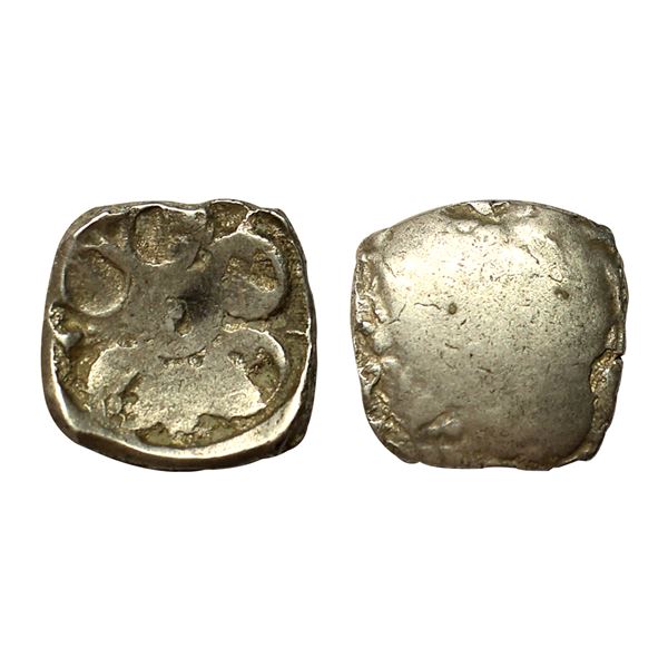 Ancient, Punch Marked Coinage, Gandhara Mahajanapada, (6th-5th Century BC), Silver ¼ Shatamana, 2.87