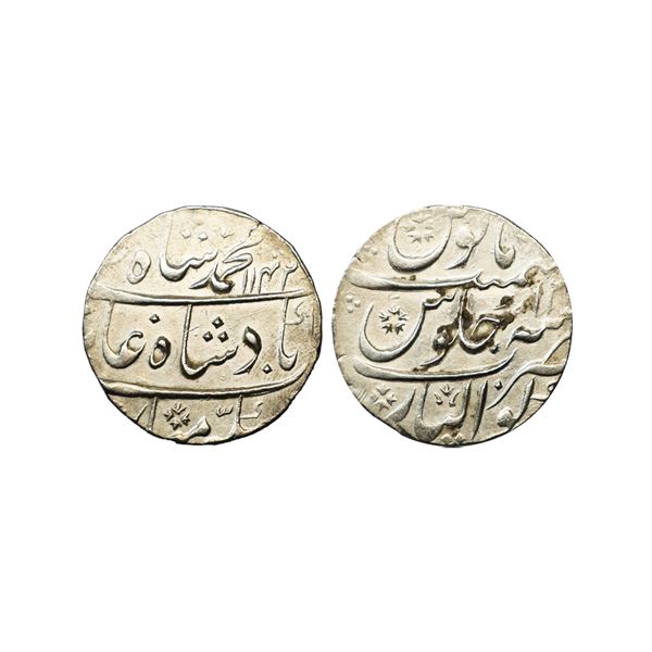 Mughal, Muhammad Shah (1719-1748 AD), silver rupee, Gwalior mint, AH 1142/RY 12, KM 436.25, 11.26g