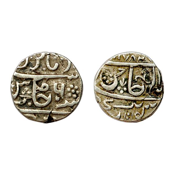 Indian Princely States, Datia State, INO Shah Alam II (AH 1174-1221, 1759-1806 AD), Silver Rupee, 10