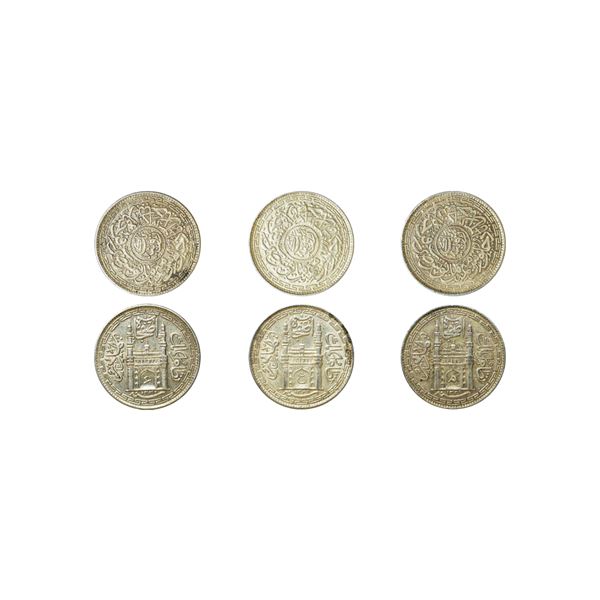 Indian Princely States, Hyderabad State, Set of 3 Rupee, Mir Usman Ali Khan, 11.22 gms & 11.03 gms, 