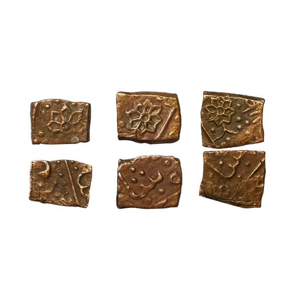 Lunavada State, Wakhat Singh (VS 1924-1986, 1867-1929 AD), Set of 3 Coins, Copper Paisa, 7.14 gms, ½