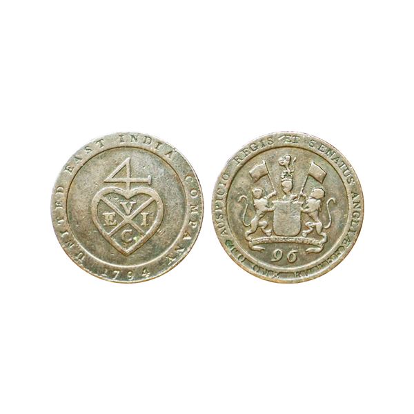 East India Company, Bombay Presidency, Copper 1/96 Rupee, 6.75 gms