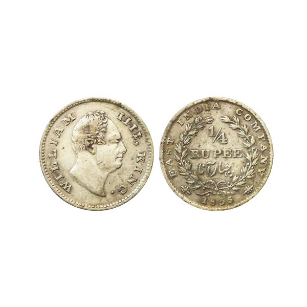 William IIII King, Silver 1/4 Rupee, 1835