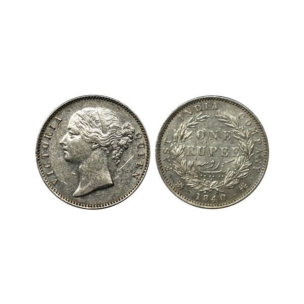Victoria Queen, Silver Rupee, 1840