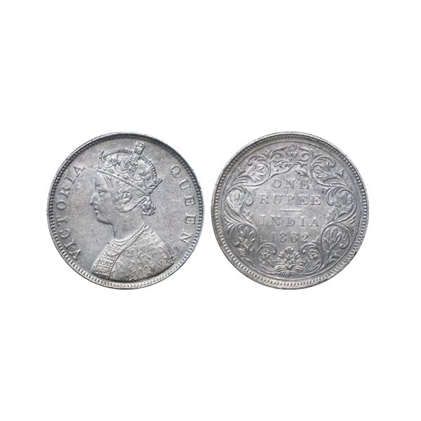 Victoria Queen, Silver Rupee, 1862, Bombay Mint
