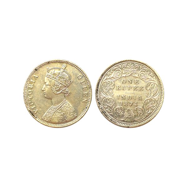 Victoria Queen, Silver Rupee, 1874