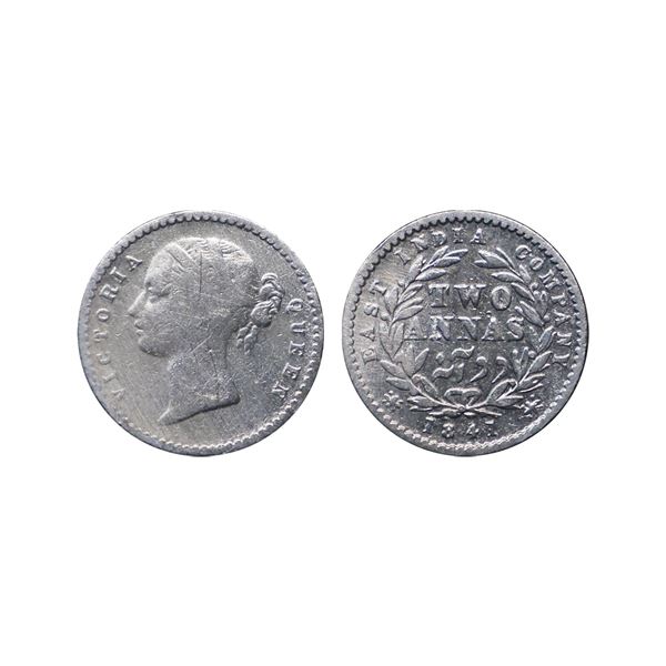 Victoria Queen, Silver 2 Annas, 1941