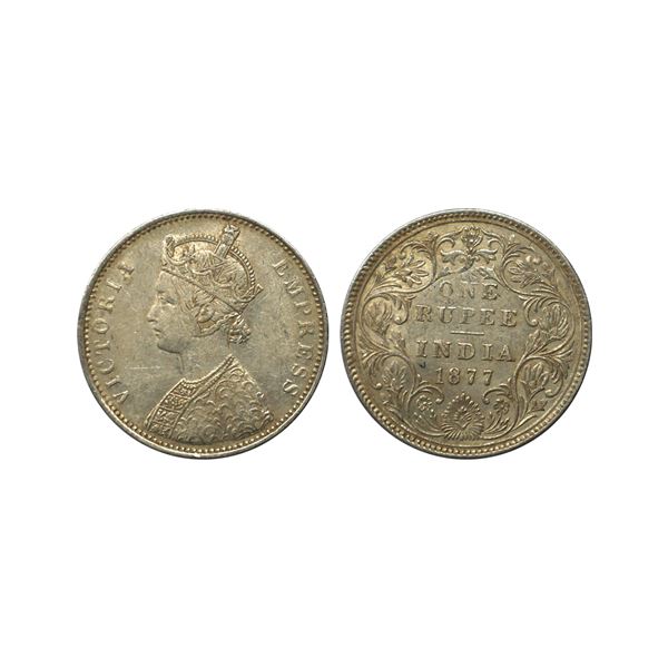 Victoria Empress, Silver Rupee, 1877,