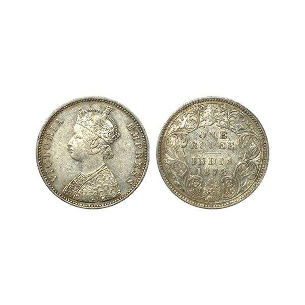 Victoria Empress, Silver Rupee, 1878, A3/I, dot, rare variety.