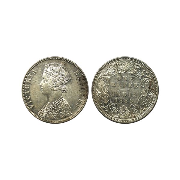 Victoria Empress, Silver Rupee, 1889, C2/I, B Incuse