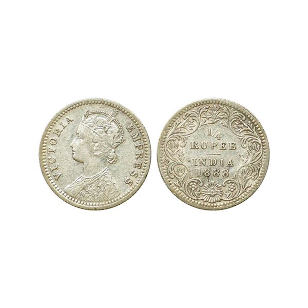 Victoria Empress, Silver 1/4 Rupee, 1888