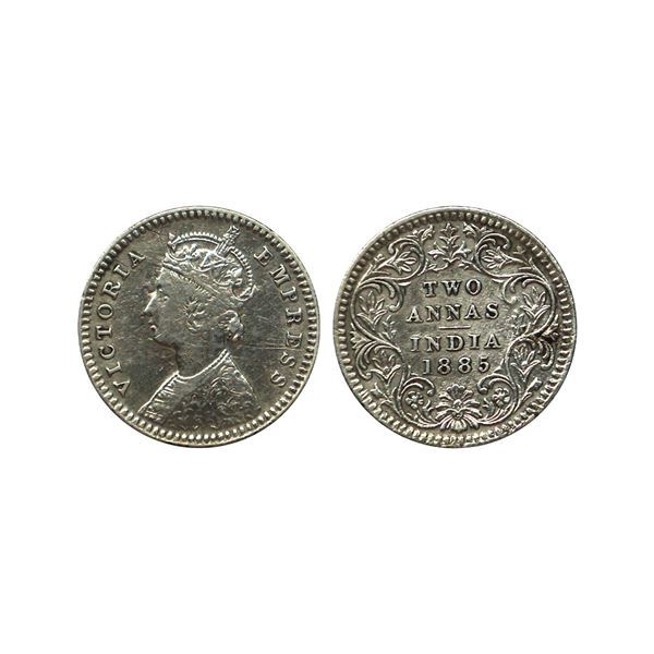 Victoria Empress, Silver 2 Annas, 1885