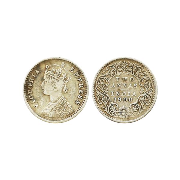 Victoria Empress, Silver 2 Annas, 1900