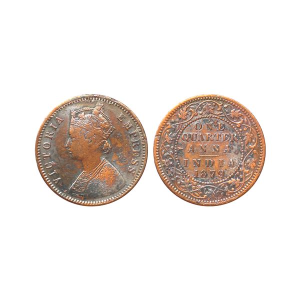 Victoria Empress, Copper One Quarter Anna, 1879
