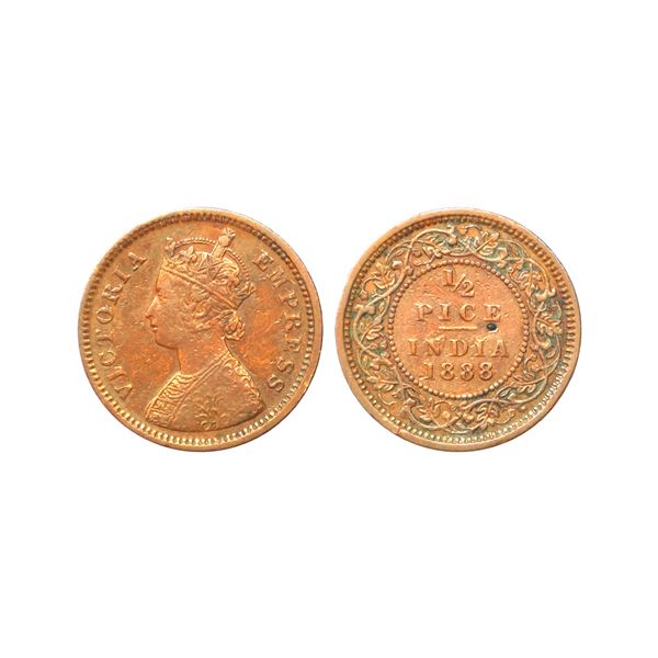 Victoria Empress, Copper 1/2 Pice, 1888
