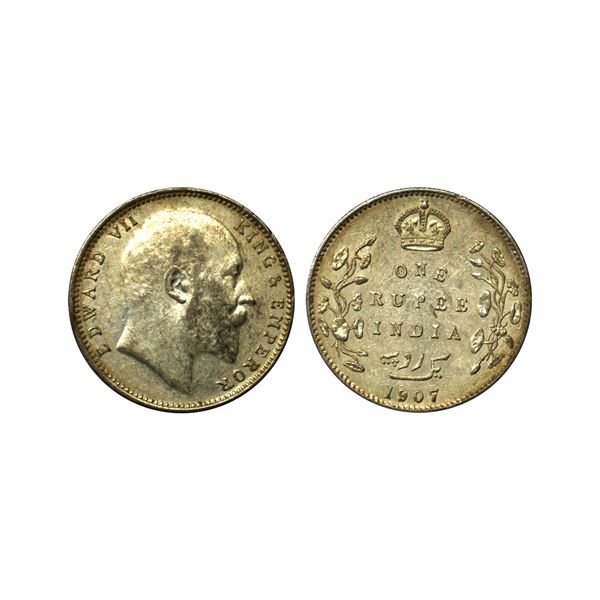 Edward VII, Silver Rupee, 1907