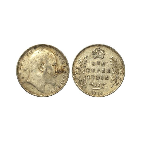 Edward VII, Silver Rupee, 1910/00 Overdate, Superb Impression of the  under typ