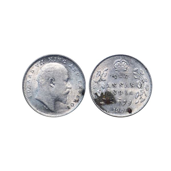 Edward VII, Silver, Two Annas,1906